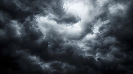Dark and Dramatic Sky with Black Clouds in HDR Panorama Format