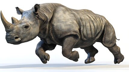 Obraz premium Rhinoceros Running Towards Camera in Full Motion Capture