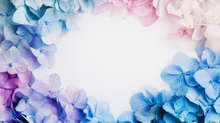 watercolor botanical Hydrangea flowers texture template background.Elegant wedding invitation card background . Minimal hand painted Design for wedding or Valentine's Day