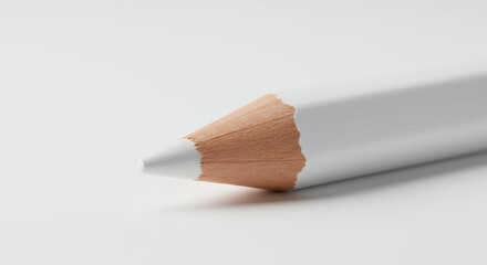 Close up white pencil with sharpened tip for drawing or writing