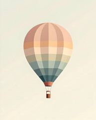 Obraz premium Hot Air Balloon with Soft Pastel Stripes