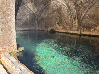 Public medieval fountain of Fontebranda, the oldest one in Siena.