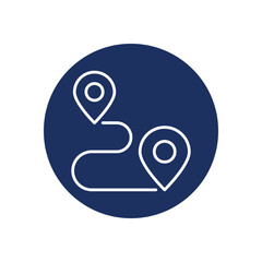 Route icon vector stock illustration