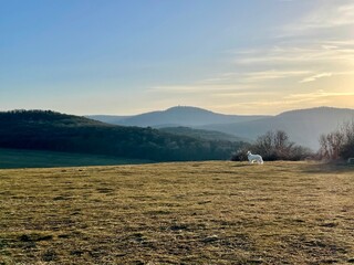 romantic quiet morning in the mountains