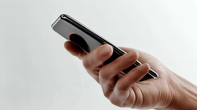 Hand Holding Modern Smartphone with Blank Screen
