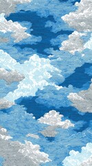 abstract graphic background with clouds and space for text.
