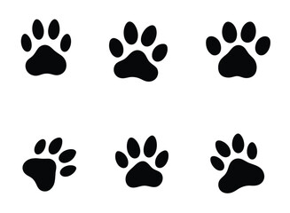 Fototapeta premium Artistic Animal Paw Print Patterns for Digital and Physical Craftwork on white background