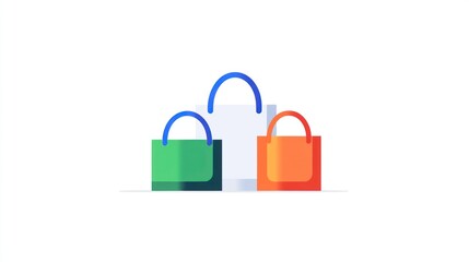 Shopping bags, online retail, purchase, website background, e-commerce