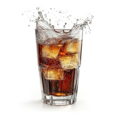 Refreshing cola drink with ice