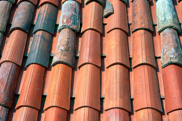 Old red tiled roof