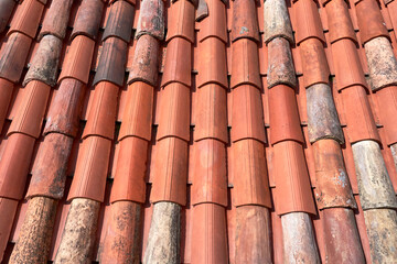 Fototapeta premium Old red tiled roof