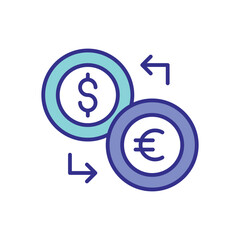 Currency Exchange icon vector stock illustration