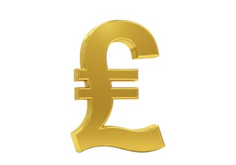 Fototapeta premium Golden pound sterling symbol currency finance wealth british economy