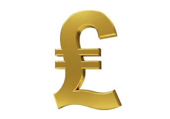 Fototapeta premium Golden pound sterling currency symbol finance investment illustration