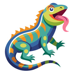 Obraz premium Colorful Cartoon Lizard Illustration