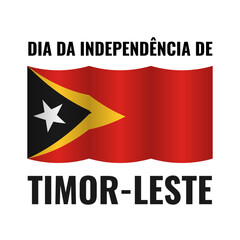 Obraz premium East Timor Independence Day typography poster in Portuguese. Vector template for banner, greeting card, flyer, etc.