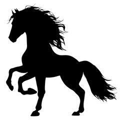 Elegant strength black horse silhouette