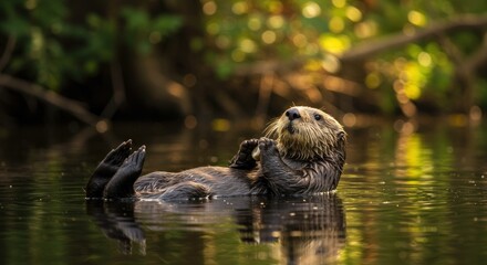 Sea Otter in Water Photos