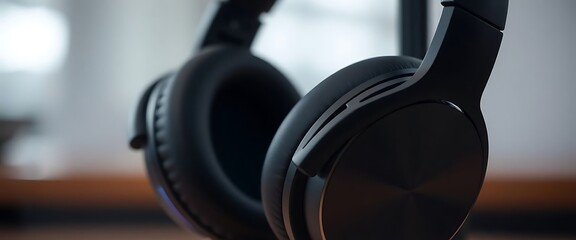 pair of headphones sitting on top of a table