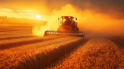 Fototapeta premium Golden harvest sunrise