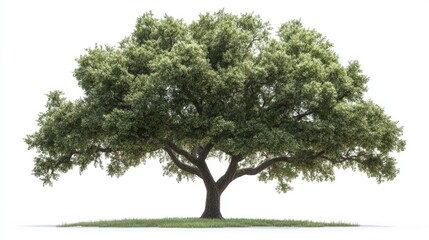 Fototapeta premium Lush tree on white background, isolated nature image