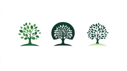 Obraz premium Tree Icons Set, Nature, Design
