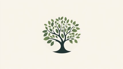 Obraz premium Tree logo design on neutral background