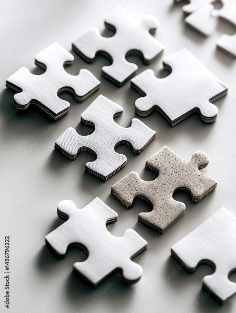Aufkleber symbolic puzzle pieces illustrating collaboration and teamwork on a simple surface
