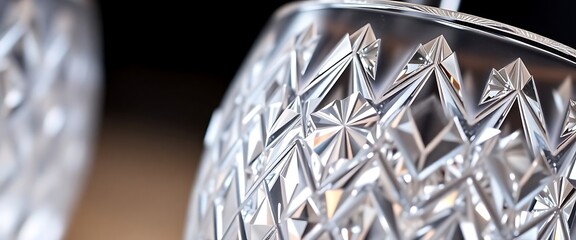 close up of a glass vase on a table