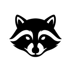 Raccoon Face Silhouette Vector Illustration