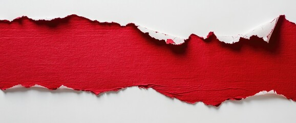 Ripped Red Paper Strip