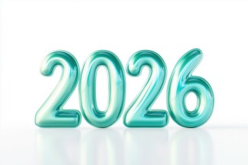 Creative render of futuristic numbers symbolizing the year 2026