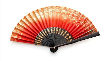 Spanish Abanico fan, traditional and cultural accessory isolated on white. 