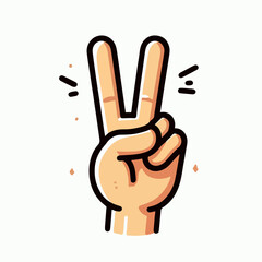 Obraz premium two finger hand symbol vector illustration