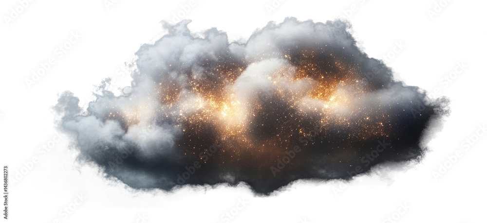 Wall mural png cloud with a sparkle background light illumination.