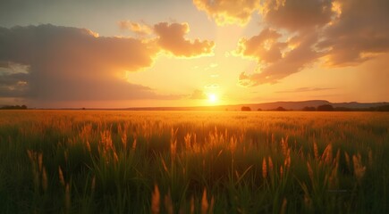 Fototapeta premium sunset in the field