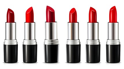 Fototapeta premium Set of Various Lipsticks Isolated on White Background