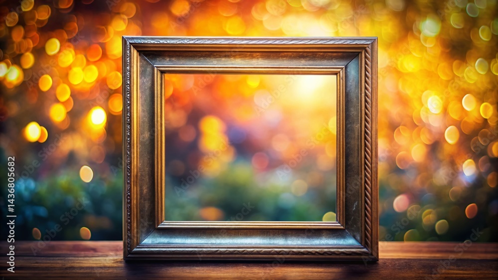 Poster abstract background with rectangular frame - modern geometric design stock photo