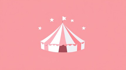 Fototapeta premium Pink Circus Tent Illustration