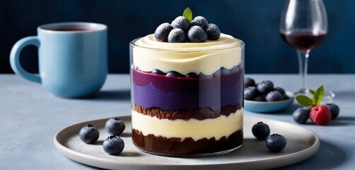 Layered Blueberry Cheesecake Dessert in a Glass &ndash; Elegant No-Bake Treat