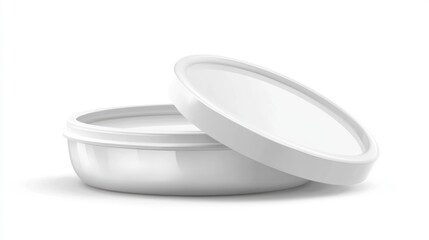 Empty Creamer Container on White Background