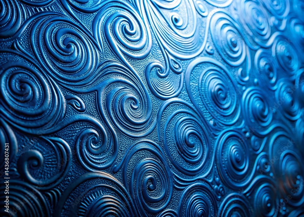 Poster abstract blue metallic texture background - right copy space for text and design