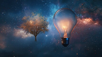 bulb with a tree inside