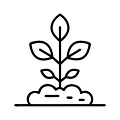 Sprouting plant growing in soil illustration  