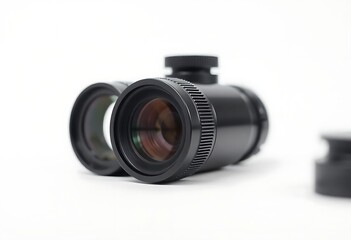 Fototapeta premium close up of a camera lens on a white surface
