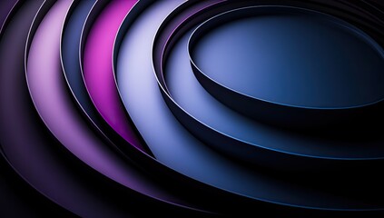Abstract concentric circles in deep purple and blue hues