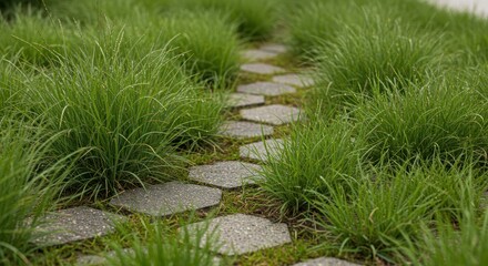 Stone Path Through Green Grass (Photo)