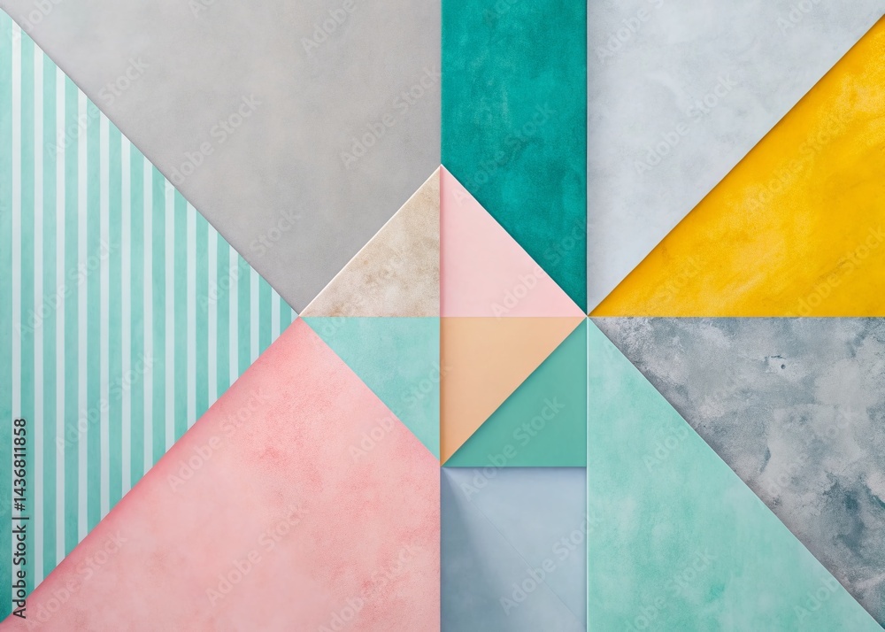 Poster abstract geometric shapes background with copy space - left alignment