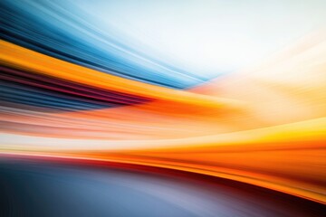 Obraz premium Abstract art showcasing vibrant orange, blue, and red hues in dynamic, flowing lines.