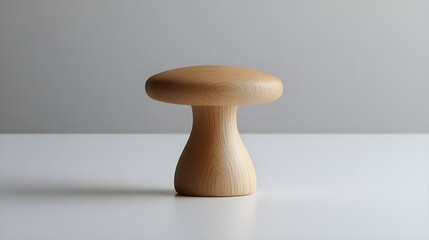 Simple Tall Mushroom Shape Decorative Object on Clean Background